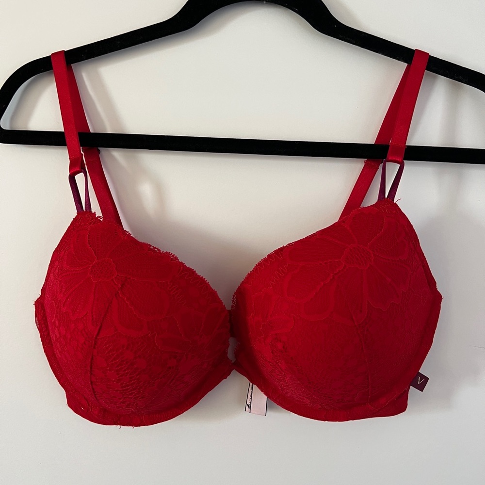 VS red padded bra 36D